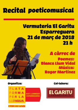 Recital poeticomusical a Esparreguera