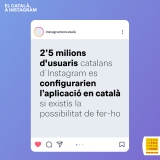 2’5 milions dels usuaris catalans d’Instagram es configurarien l’aplicació en català si existís la possibilitat de fer-ho