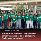Més de 8000 persones ja llueixen les samarretes verdes de la campanya “La llengua no es toca”