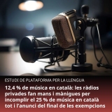 12,4 % de música en català: les ràdios privades continuen fent mans i mànigues per incomplir l’obligació del 25 % tot i l’anunci del final de les exempcions