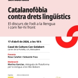 Rosa Calafat i Sebastià Frau analitzaran la catalanofòbia i els drets lingüístics en un col·loqui de Més Semicercles a Binissalem