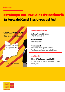 Presentació de la novel·la Catalunya XXI