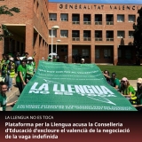 Plataforma per la Llengua acusa la Conselleria d’Educació d’excloure el valencià de la negociació de la vaga indefinida